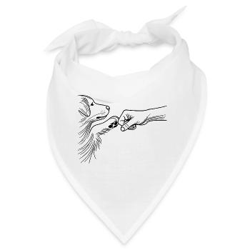 Hund und Mensch Bindung Fauststoß Bester Freund - Bandana - Weiß - Vorne