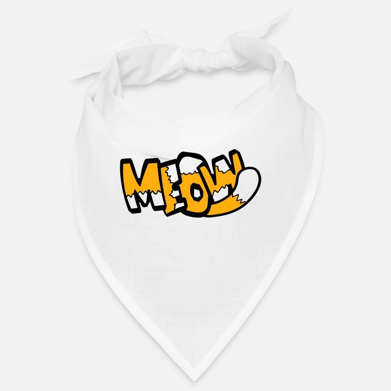 Meow Katze Comic Text Miau Lustiges Cartoon Zitat Bandana