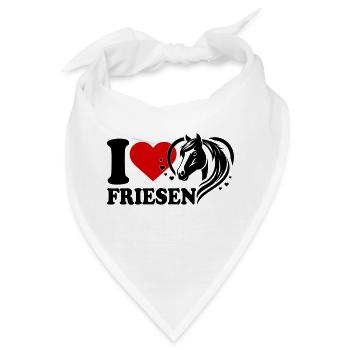 I love Pferd Friesen - Bandana - Weiß - Vorne