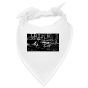 Auto Weiß Schwarz - Bandana - Weiß - Vorne