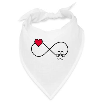 hundepfote love forever - Bandana - Weiß - Vorne