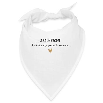 Ich habe ein Geheimnis, es ist in Mamas Bauch - Bandana - Weiß - Vorne