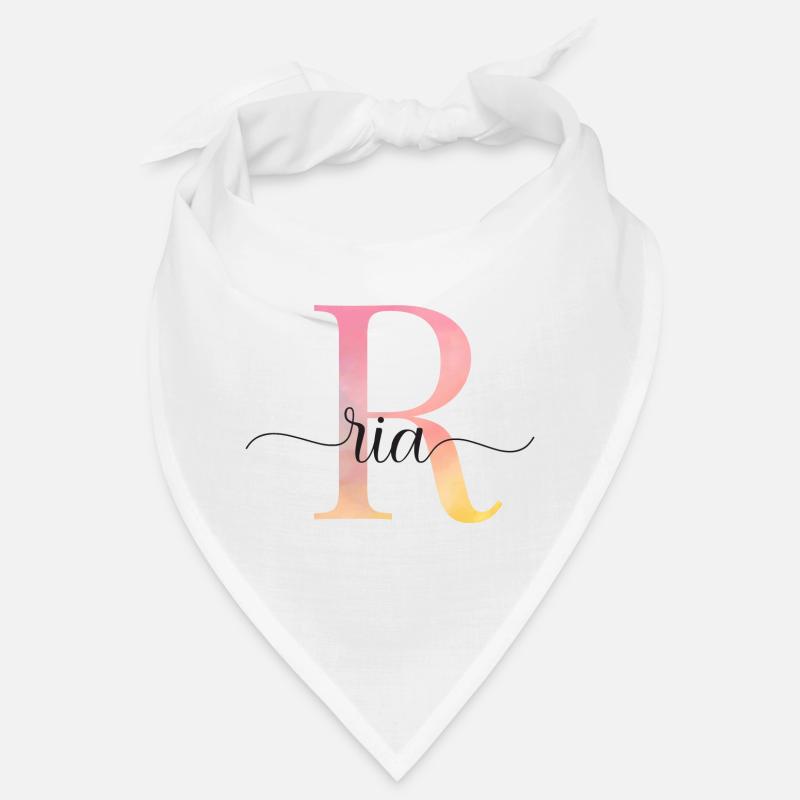 R | Monogram | Name | Ria |Watercolor Bandana