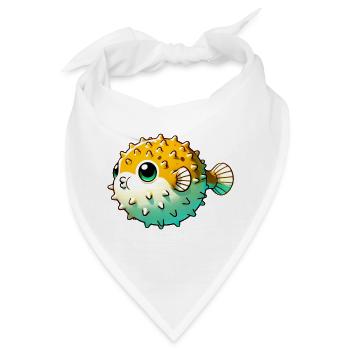 Kugelfisch - Bandana - Weiß - Vorne