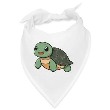 Süße glückliche Schildkröte - entzückende und fröhliche Karikatur - Bandana - Weiß - Vorne