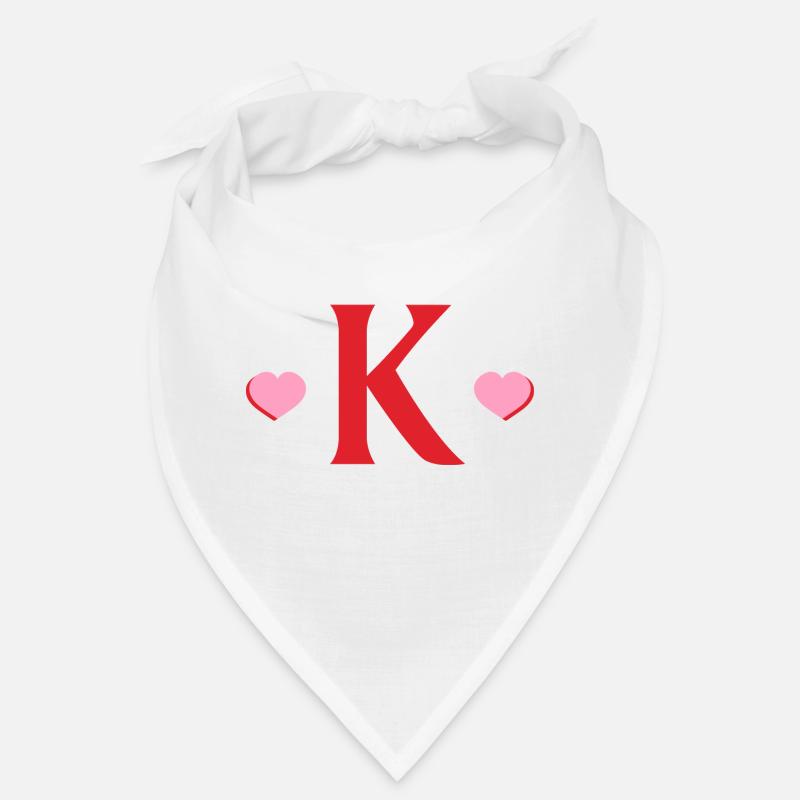 Buchstabe k rote Herzen Bandana