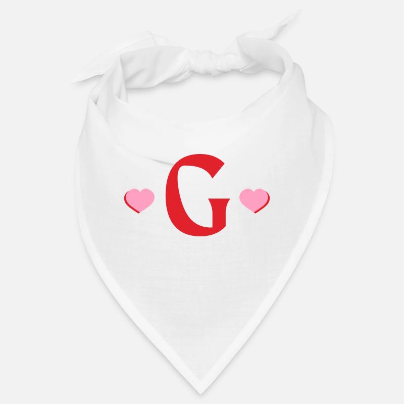 Letter g red hearts Bandana