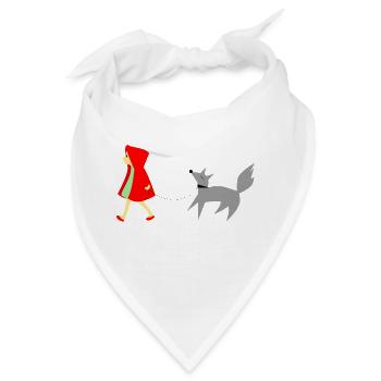 Rotkäppchen und der Wolf - Bandana - Weiß - Vorne