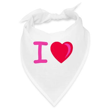 I heart - Bandana - Weiß - Vorne