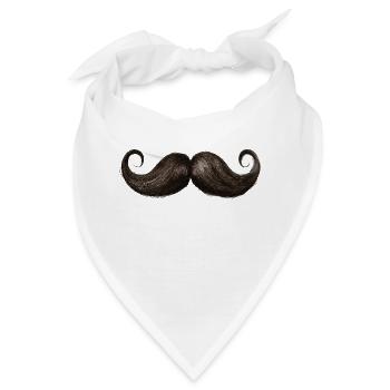 Vintage Moustache - Bandana - Weiß - Vorne