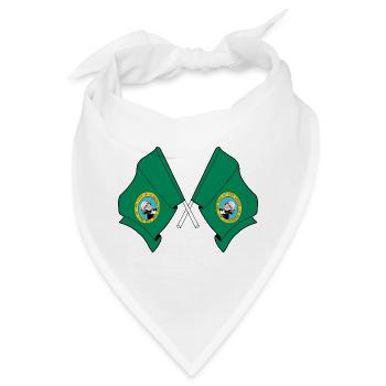 Zwei Flaggen durchquerten Washington - Bandana - Weiß - Vorne