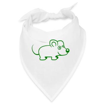 Maus Mäuschen Süße Kleine Ratte Nager Freundlich - Bandana - Weiß - Vorne
