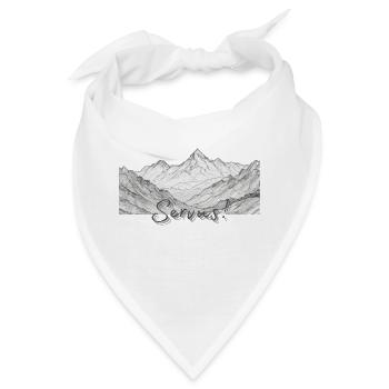 Servus, Bayrischer Gruß vor Bergpanorama - Bandana - Weiß - Vorne