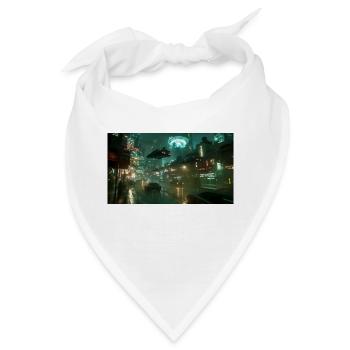 Cyberpunk Stadt - Bandana - Weiß - Vorne