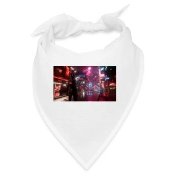 Cyberpunk Stadt3 - Bandana - Weiß - Vorne