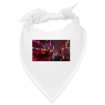 Cyberpunk Stadt1 - Bandana - Weiß - Vorne