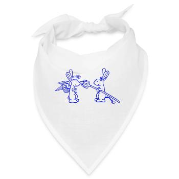 Hase Engel Gewissen Teufel Dämon Böse Satan Hölle - Bandana - Weiß - Vorne