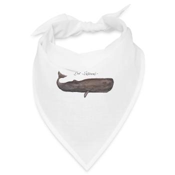 Der Pottwal Aquarell - Bandana - Weiß - Vorne