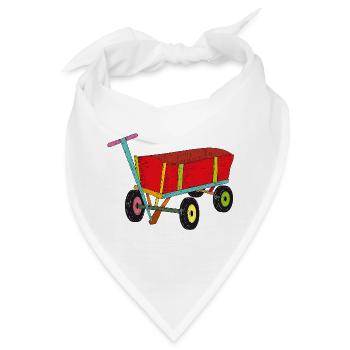 Bunter Bollerwagen – Motiv für Kinderabenteuer - Bandana - Weiß - Vorne