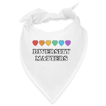 Vielfalt ist wichtig Regenbogenherzen - Bandana - Weiß - Vorne