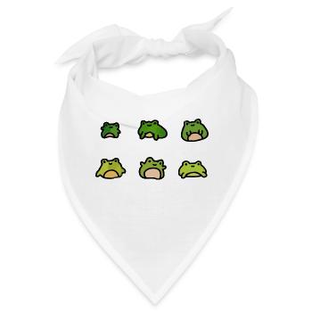 Entzückende Cartoon-Frösche - Bandana - Weiß - Vorne