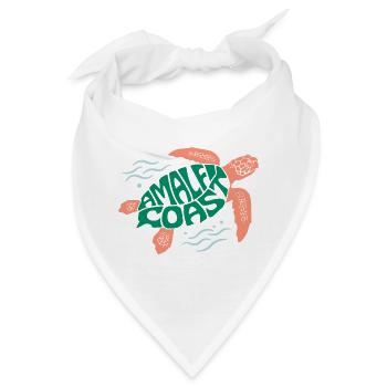 Amalfiküste Schildkröte Meereslebewesen Illustration - Bandana - Weiß - Vorne