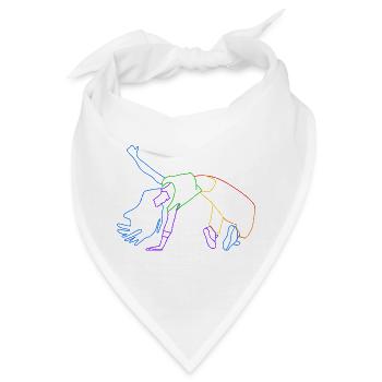 Farblinienakrobat in Bewegung - Bandana - Weiß - Vorne