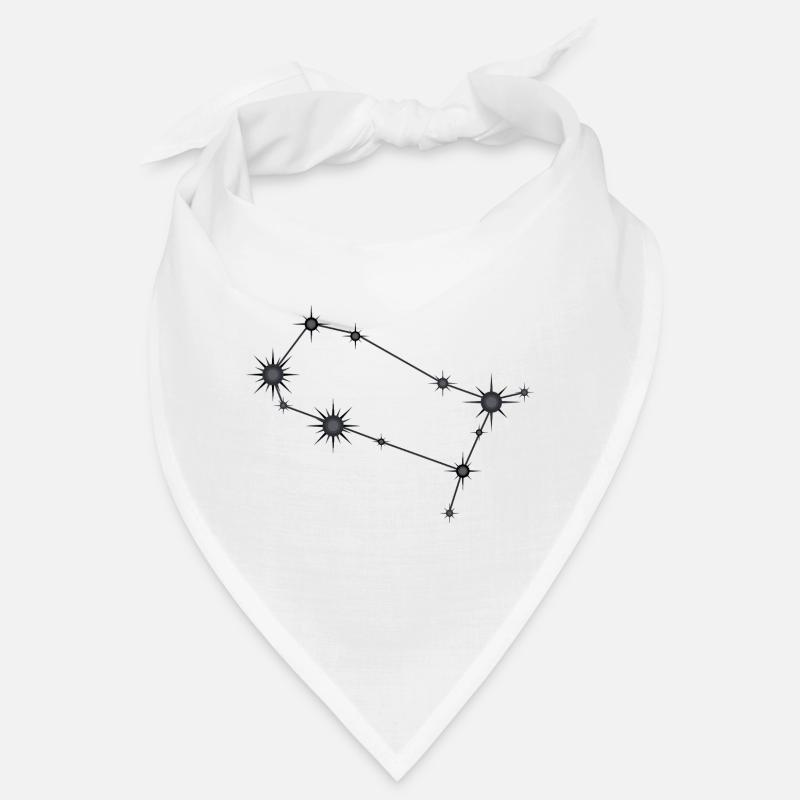 Zwillinge Sternbild Sternzeichen Schwarz & Grau - Bandana - Weiß
