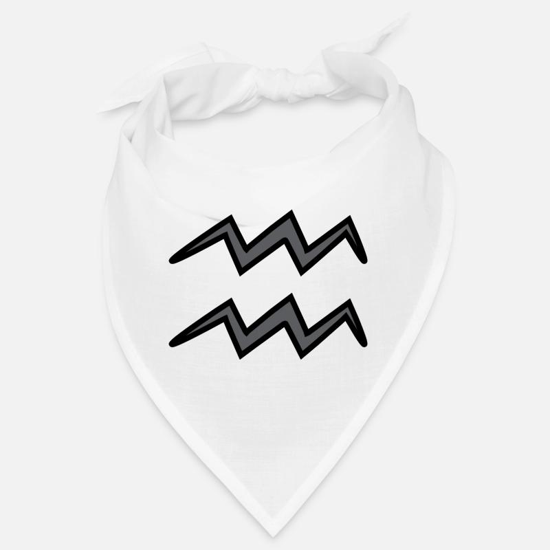 Wassermann Sternzeichen Symbol Schwarz & Grau Bandana