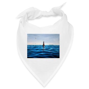 Leuchtturm über der ruhigen blauen Adria Kroatien - Bandana - Weiß - Vorne