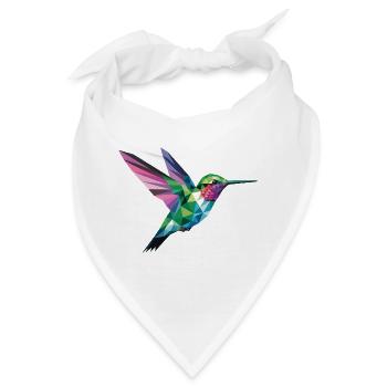 Kolibri - Cooles Vogel-Logo - Bandana - Weiß - Vorne