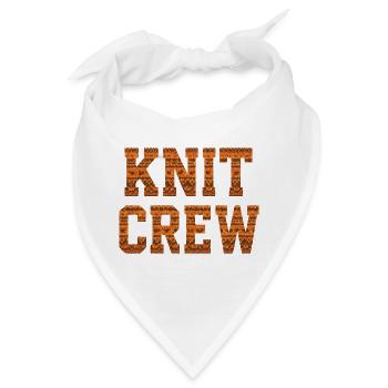 Knit Crew: Orangefarbener Stricktext - Bandana - Weiß - Vorne