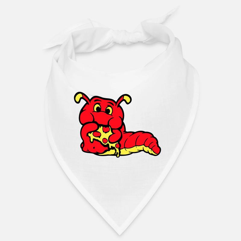 Caterpillar Worm Happy Eating Pizza Salami Fast Food Bandana