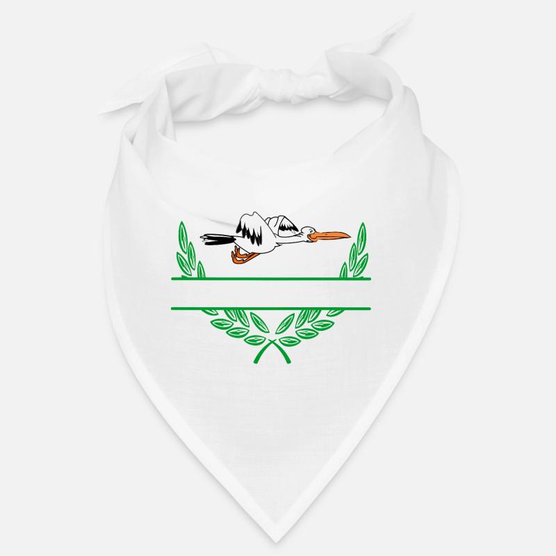 Stork Laurel Wreath with Namespace Bandana