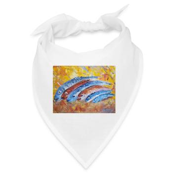 Happy Fische - Bandana - Weiß - Vorne