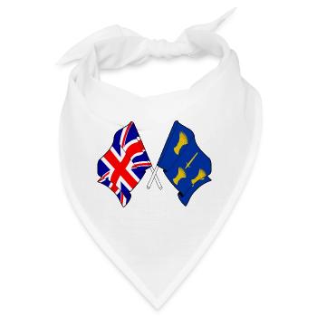 Flaggen von Cheshire und Großbritannien - Bandana - Weiß - Vorne