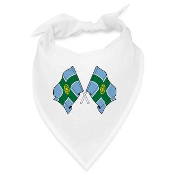 Derbyshire-Flaggen gekreuzt - Bandana - Weiß - Vorne