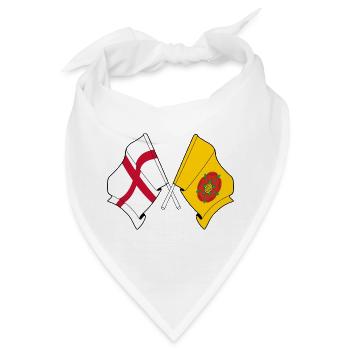 Lancashire & England Crossed - Bandana - Weiß - Vorne