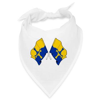 Zwei Flaggen gekreuzt – Durham - Bandana - Weiß - Vorne