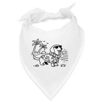 Hawaii Urlaub Dackel urlaubsmodus mit hund - Bandana - Weiß - Vorne