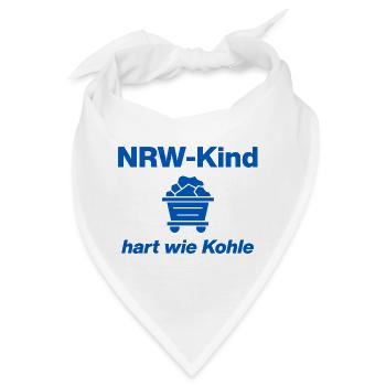 NRW-KIND: HART WIE KOHLE! GLÜCK AUF, NRW, RUHR - Bandana - Weiß - Vorne