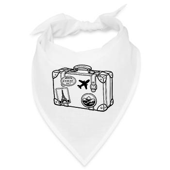 Monochromer Reisegepäckaufkleber - Bandana - Weiß - Vorne