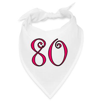 80. 80 JAHRE. 80. JUBILÄUM. 80-JAHRES-JUBILÄUM. - Bandana - Weiß - Vorne