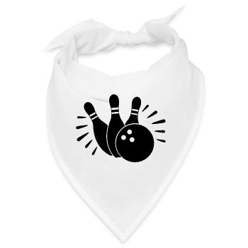 Bowlingkugel und Kegel - Bandana - Weiß - Vorne