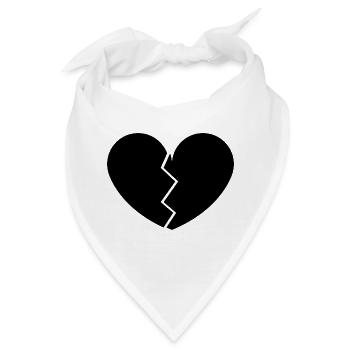 Gebrochenes Herz - Bandana - Weiß - Vorne