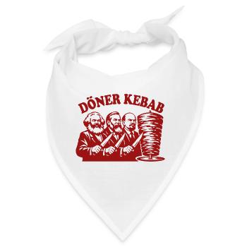 Döner Kebab - Marx, Engels, Lenin - Fast Food - Bandana - Weiß - Vorne