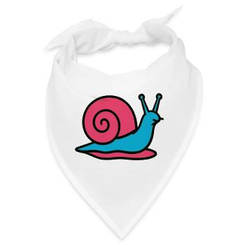 Snail Pop Art Gastropoden-Gemüsegarten - Bandana - Weiß - Vorne