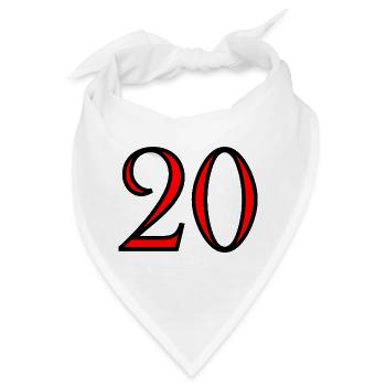 20. 20. JAHRESTAG. 20-JÄHRIGES JUBILÄUM. 20 JAHRE. - Bandana - Weiß - Vorne