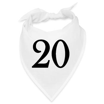 20. 20. JAHRESTAG. 20-JÄHRIGES JUBILÄUM. 20 JAHRE. - Bandana - Weiß - Vorne
