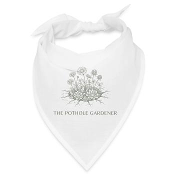 Der Schlagloch-Gärtner – Guerrilla Bloom Society - Bandana - Weiß - Vorne